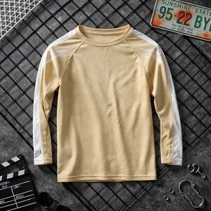 Tan and White Long Sleeve Shirt